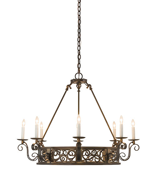 36"W Delano 8 Lt Chandelier