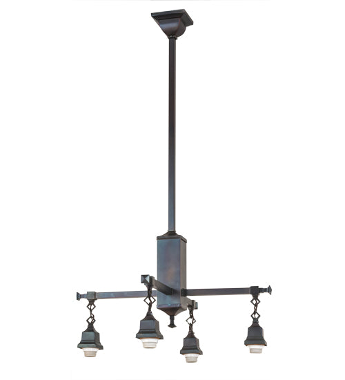 26"W "T" Mission 4 Lt Chandelier