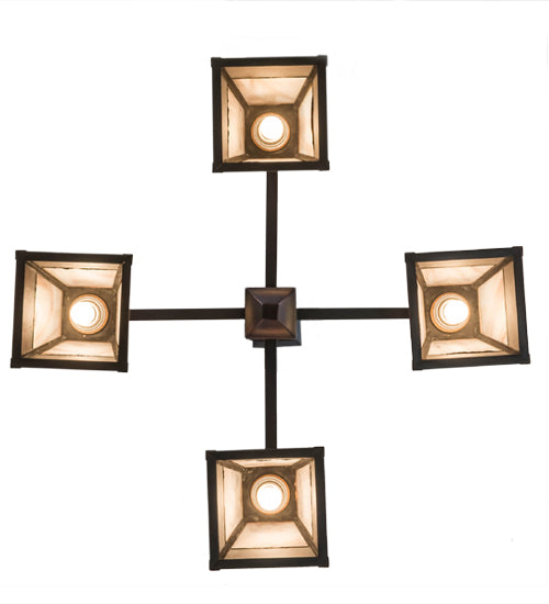 26"W "T" Mission 4 Lt Chandelier