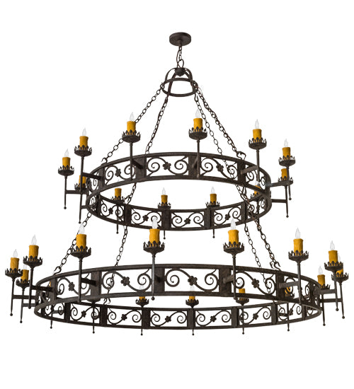 84" Wide Majella 28 Light Two Tier Chandelier