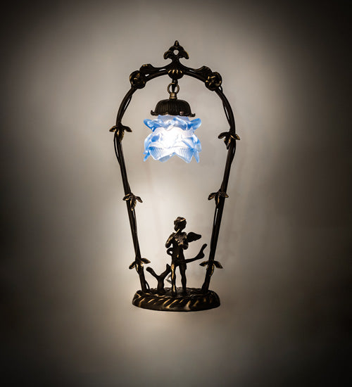 19" High Blue Cherub With Violin Mini Lamp