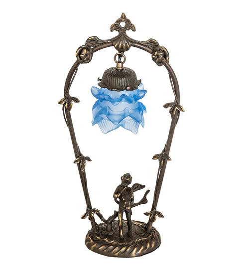 19" High Blue Cherub With Violin Mini Lamp