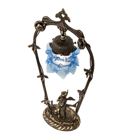 19" High Blue Cherub With Violin Mini Lamp