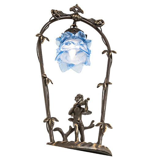 19" High Blue Cherub With Violin Mini Lamp