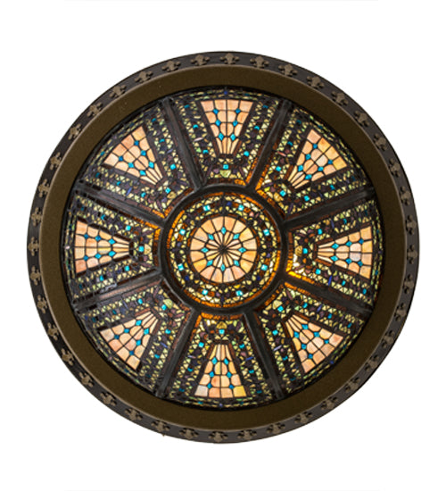 28"W Fleur-De-Lis Semi-Flushmount