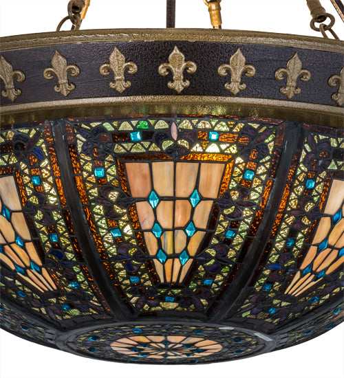 28"W Fleur-De-Lis Semi-Flushmount