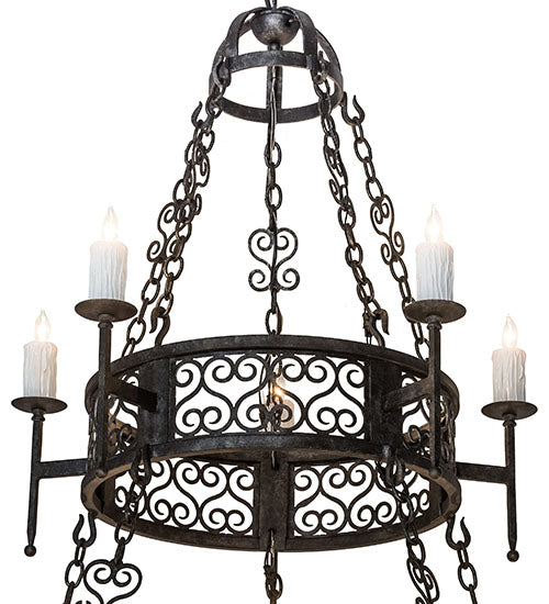 48" Wide Toscano 15 Light Two Tier Chandelier