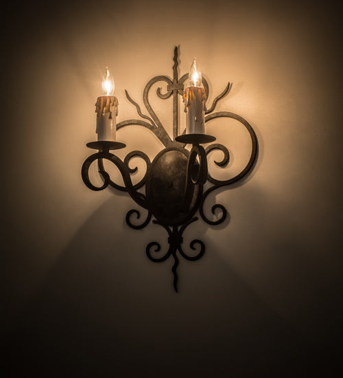 14" Wide Kenneth 2 Light Wall Sconce