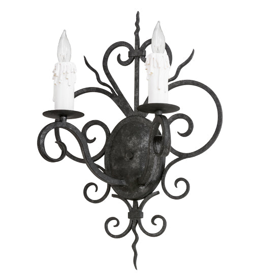 14" Wide Kenneth 2 Light Wall Sconce