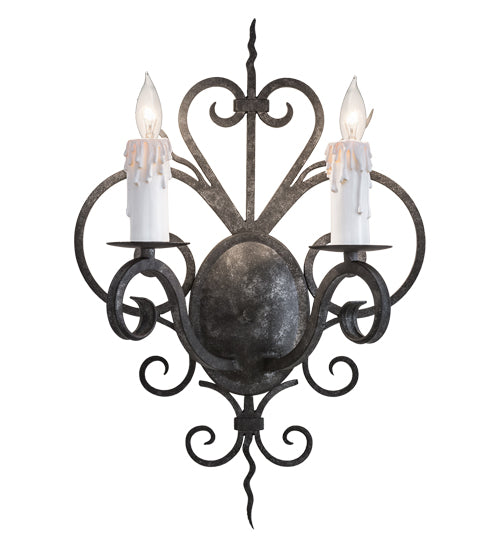 14" Wide Kenneth 2 Light Wall Sconce