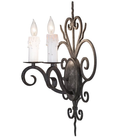 14" Wide Kenneth 2 Light Wall Sconce