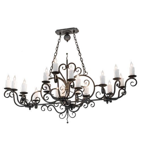 60" Long Kean 20 Light Oblong Chandelier