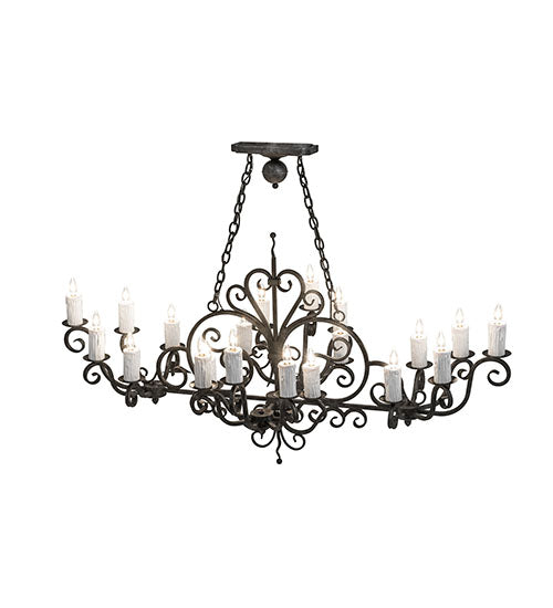 60" Long Kean 20 Light Oblong Chandelier