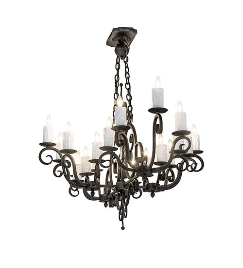 60" Long Kean 20 Light Oblong Chandelier