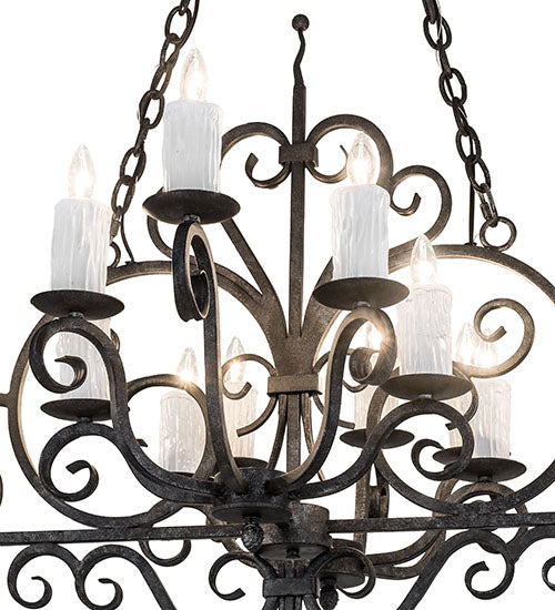 60" Long Kean 20 Light Oblong Chandelier