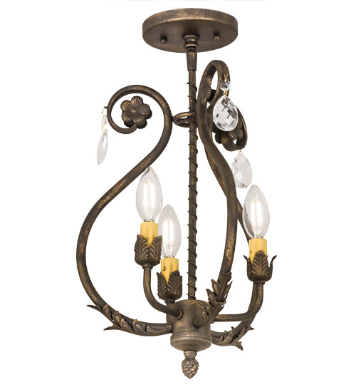 12"W Antonia 3 Lt Chandelier