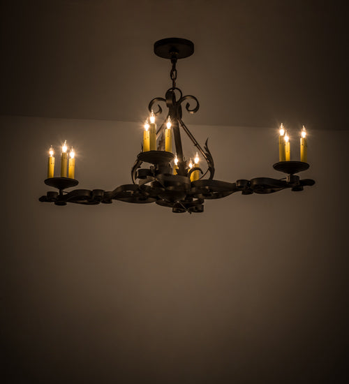 42" Long Elianna 12 Lt Oblong Chandelier