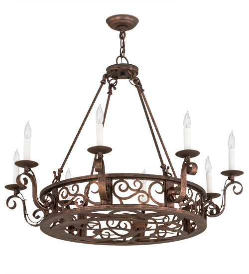 36"W Delano 8 Lt Chandelier