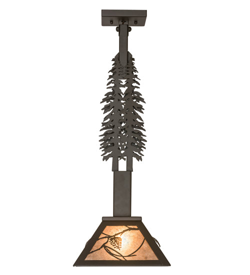 10" Square Whispering Pines Tall Pines Pendant