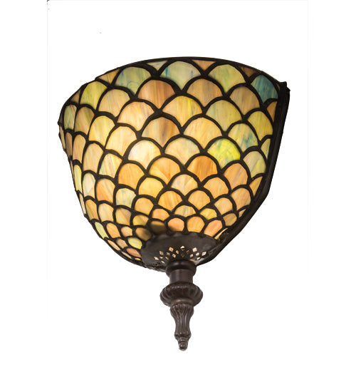 8"W Tiffany Fishscale Wall Sconce