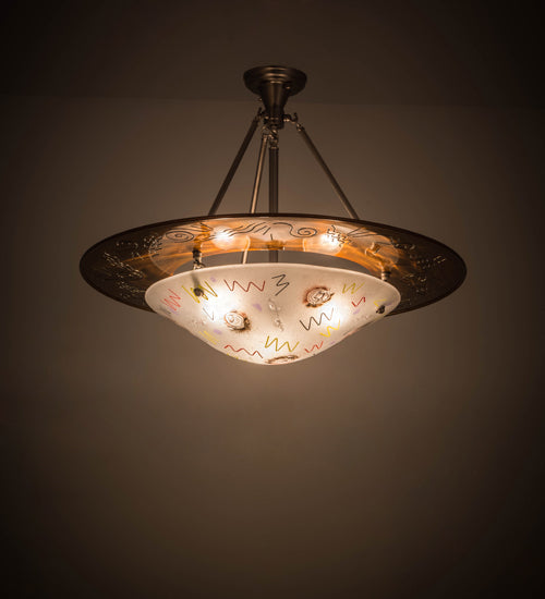 31"W Metro Fusion Super Nova Inverted Pendant