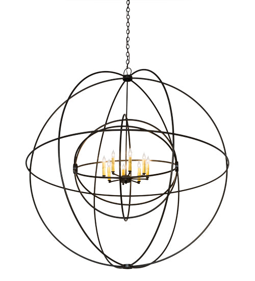 60" Wide Atom Enerjisi 8 Light Chandelier