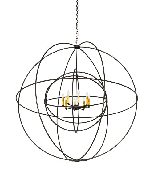 60" Wide Atom Enerjisi 8 Light Chandelier