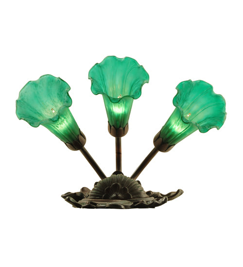 10.5"W Green Pond Lily 3 Lt Wall Sconce