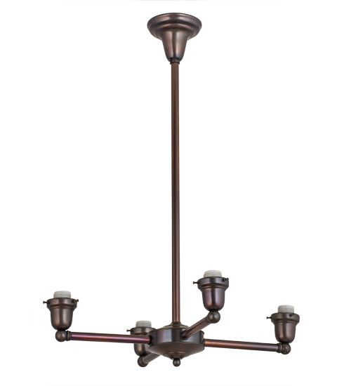 24"W Antique Brass 4 Lt Chandelier Hardware