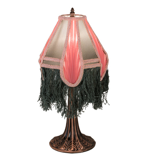 20" High Fabric With Fringe Mini Lamp