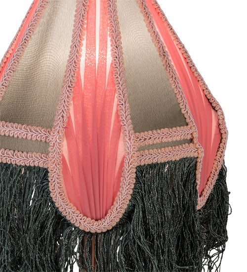 20" High Fabric With Fringe Mini Lamp