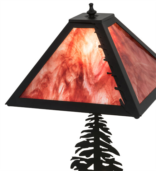 21" High Leaf Edge Tall Pines W/Lighted Base Table Lamp