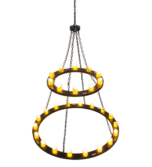 60"W Loxley 28 Lt Two Tier Chandelier