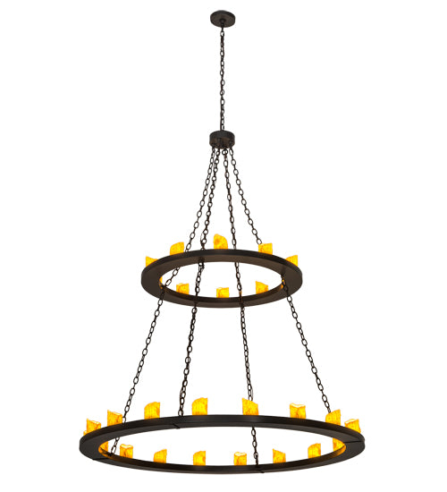 60"W Loxley 28 Lt Two Tier Chandelier