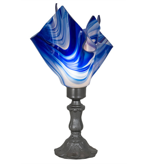 14" High Handkerchief Curacao Swirl Accent Lamp