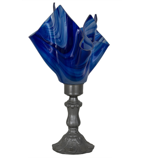 14" High Handkerchief Curacao Swirl Accent Lamp