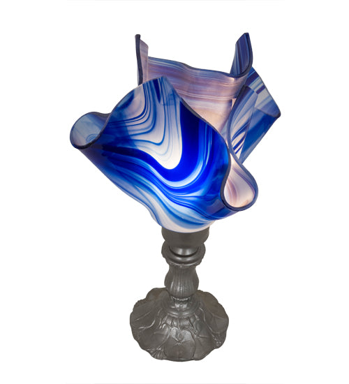 14" High Handkerchief Curacao Swirl Accent Lamp