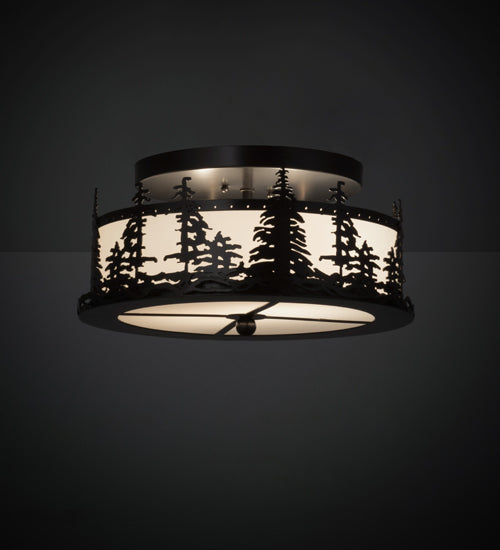 16" Wide Tall Pines Flushmount