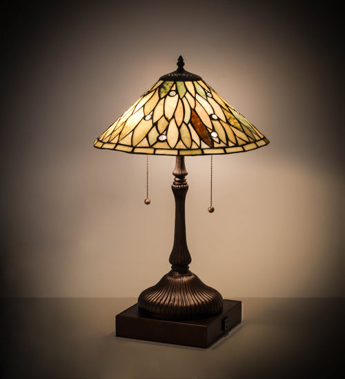 24" High Dew Drop Jadestone Table Lamp