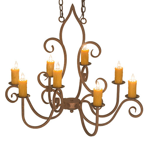 36" Long Clifton 8 Light Oblong Chandelier