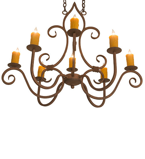 36" Long Clifton 8 Light Oblong Chandelier