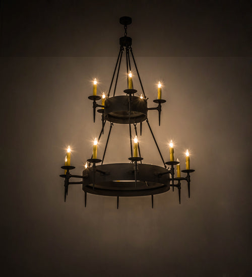 50"W Thorndike 15 Lt Two Tier Chandelier