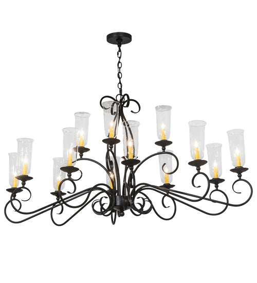 60"L Wallis 14 Lt Oblong Chandelier