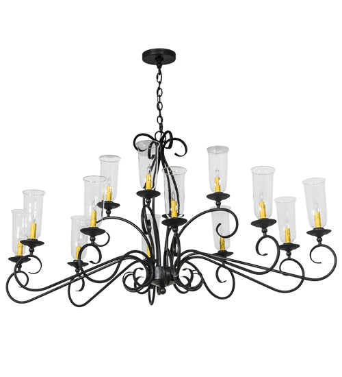 60"L Wallis 14 Lt Oblong Chandelier