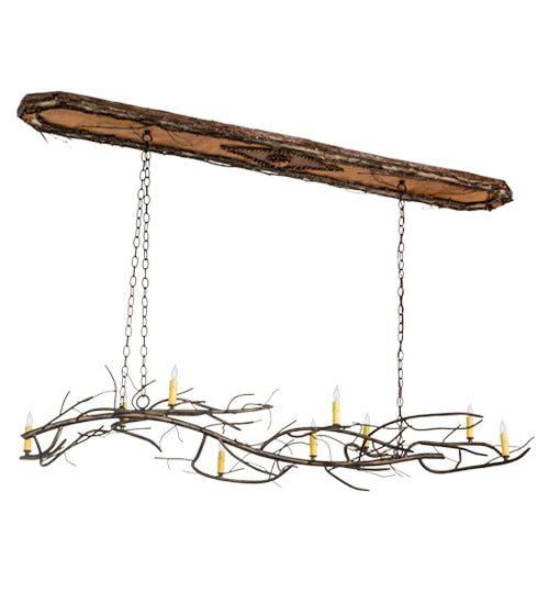 70" Long Winter Solstice 9 Light Oblong Chandelier