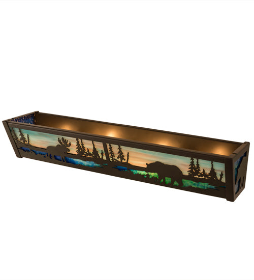 24"W Moose & Black Bear Vanity Light