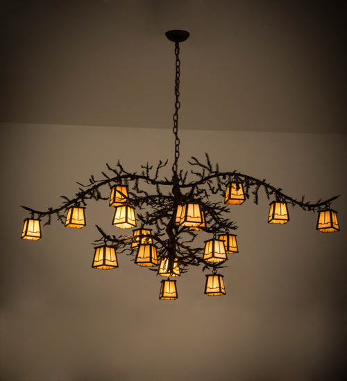 66"W Pine Branch Valley View 18 Lt Chandelier