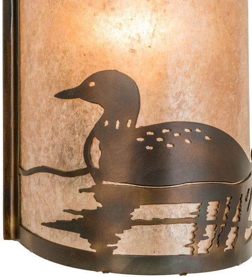 8" Wide Loon Left Wall Sconce