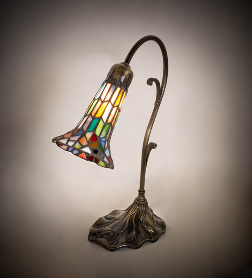 15" High Stained Glass Pond Lily Accent Lamp