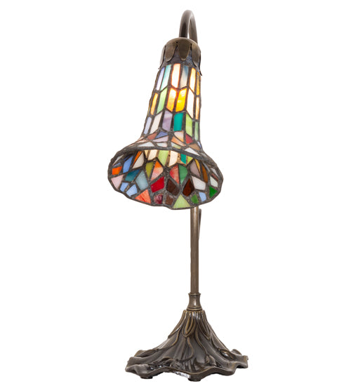 15" High Stained Glass Pond Lily Accent Lamp